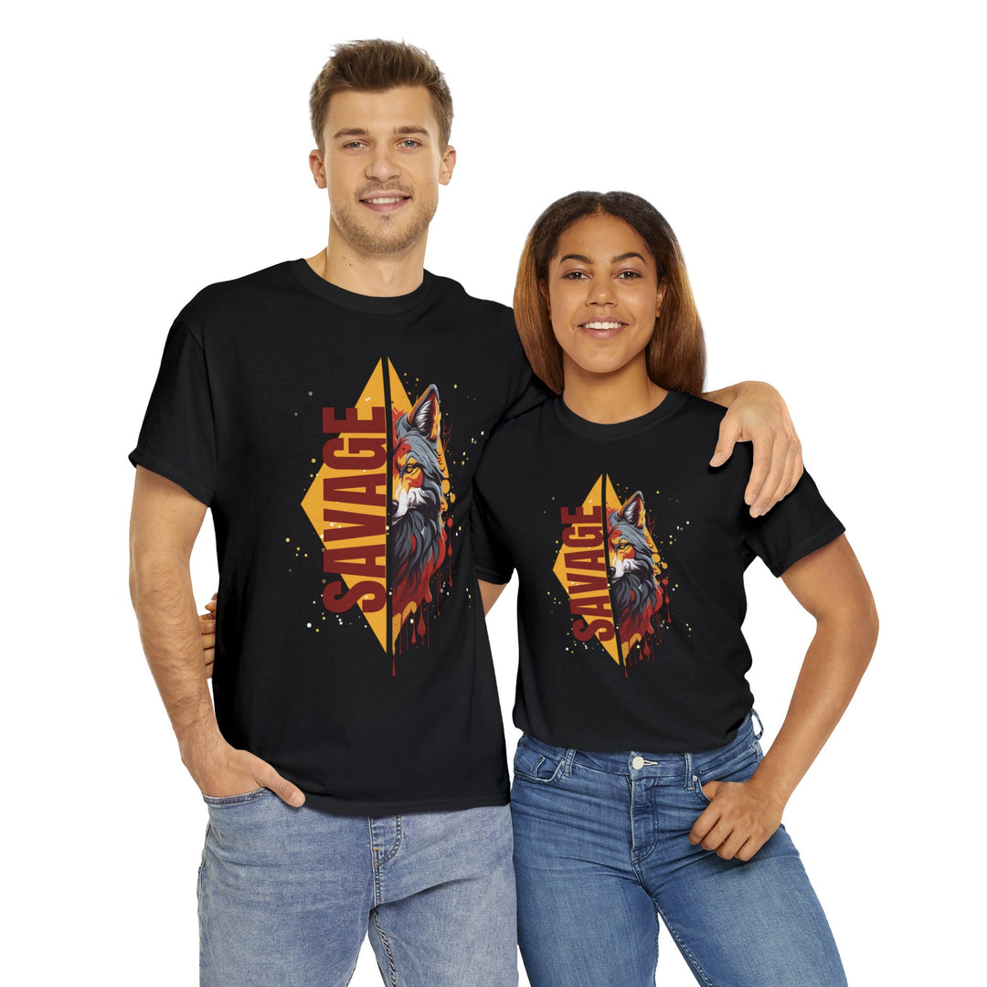 Savage Flame Wolf T-Shirt - Heat of the Wild