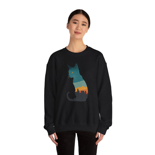 Cityscape Cat Hoodie Sweatshirt - Metropolitan Purr Line