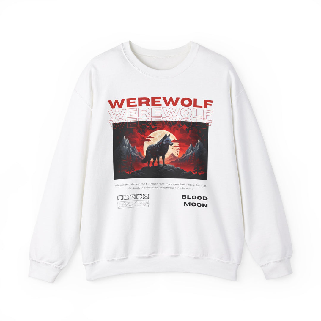 Blood Moon Werewolf Sweatshirt- Moonlit Mountain Lore