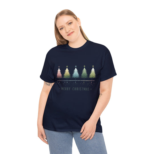 Pastel Forest Noel Christmas Trees Unisex T Shirt - Wave Fusions