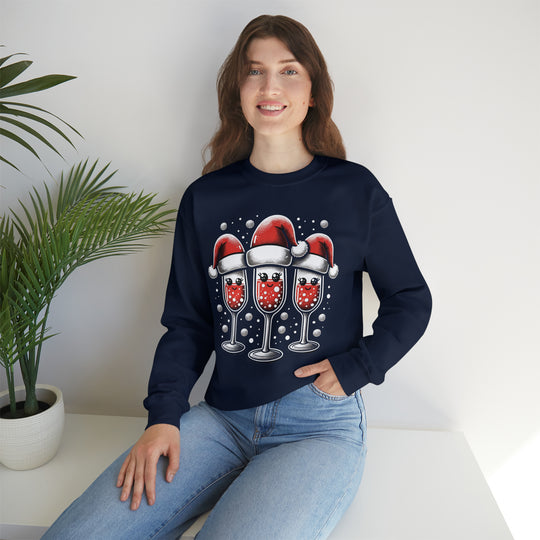 Santa's Toasty Cheers Unisex Sweatshirt - Wave Fusions