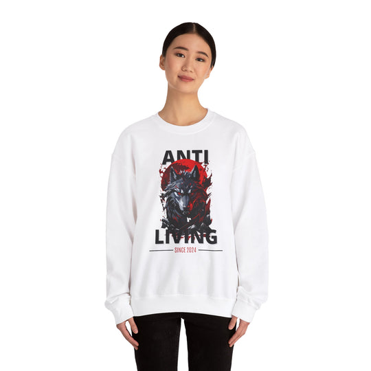 Anti-Living Wolf Sweatshirt - Dark Rebel Attire