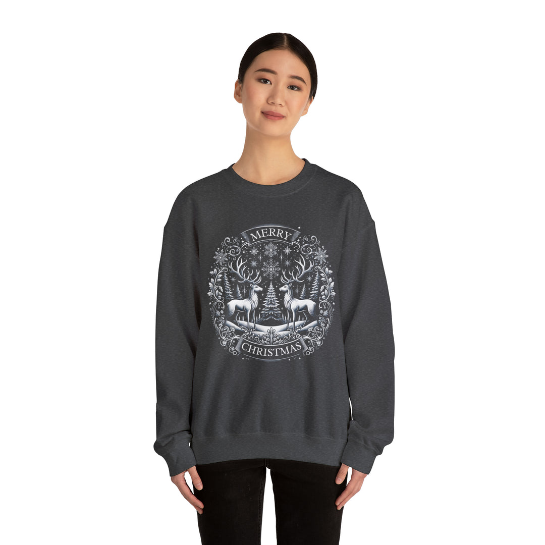 Woodland Reindeer Christmas Elegance Unisex Sweatshirt - Wave Fusions