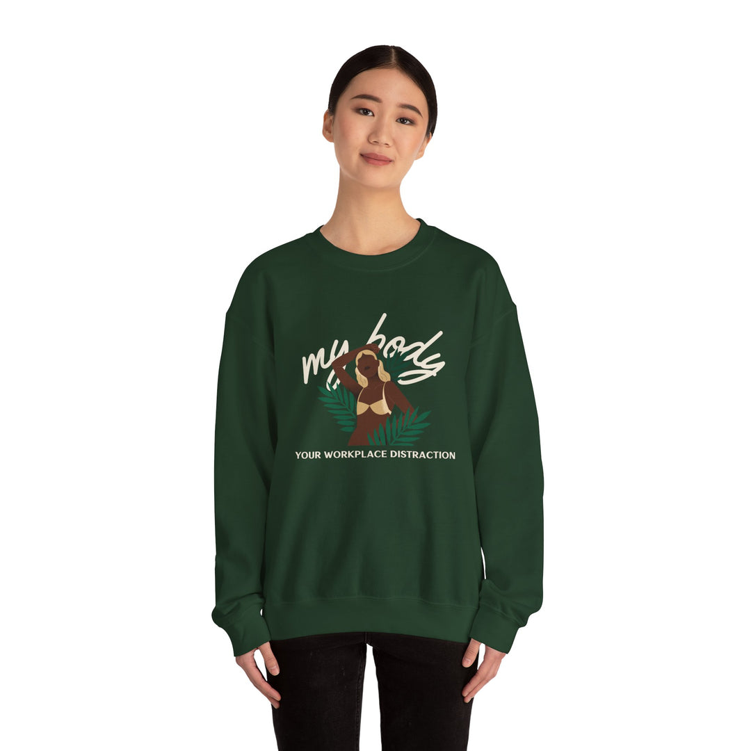 My Body! Your Distraction Golden Glow Tropical Sweatshirt