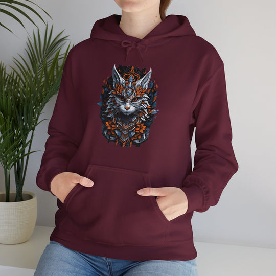 Tribal Majesty Cat Spirit Hoodie - Ancient Spirit Series