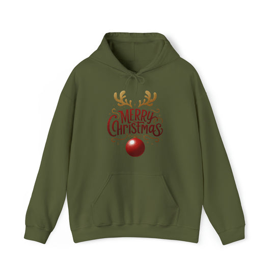 Deer Antlers Merry Christmas Unisex Hoodie - Wave Fusions