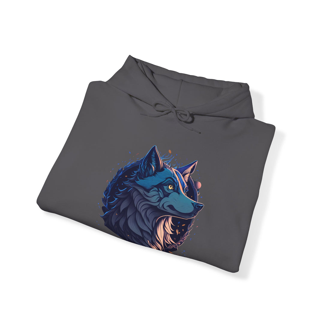 Lone Wolf Majesty Hoodie - Vibrant Wilderness