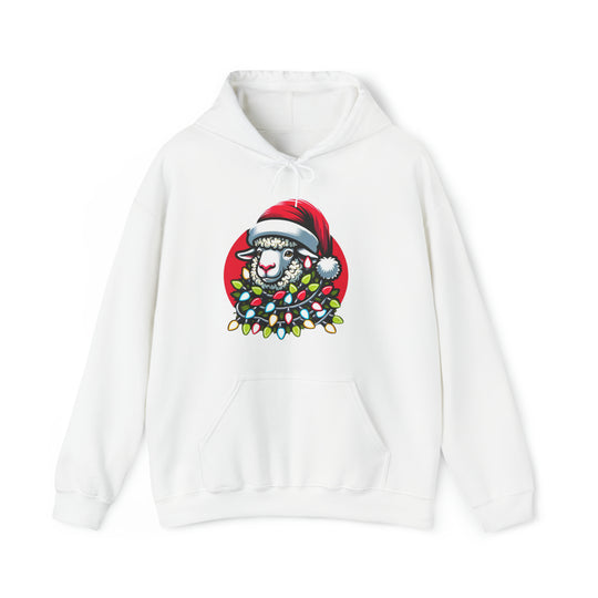 Sheep Christmas Lights Unisex Hoodie - Wave Fusions