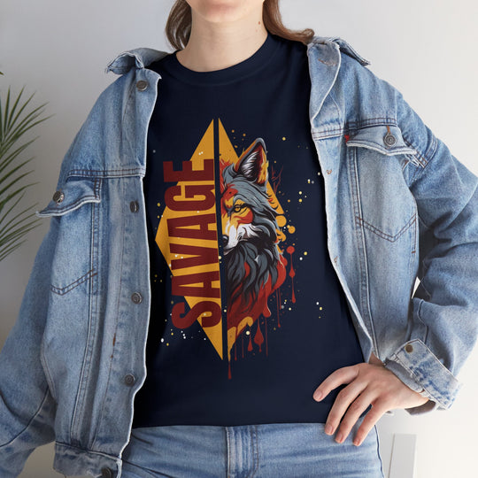 Savage Flame Wolf T-Shirt - Heat of the Wild