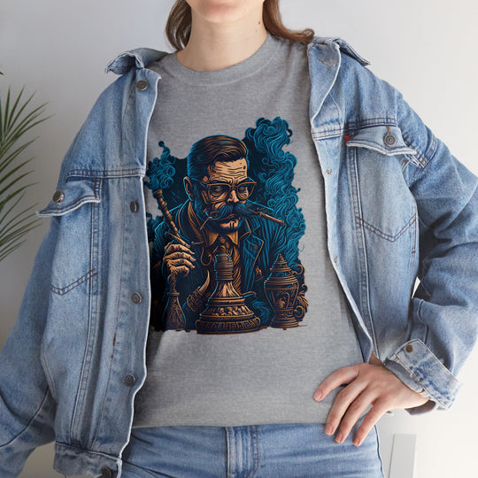 Smoking Man Unisex Heavy Cotton Tee - Wave Fusions