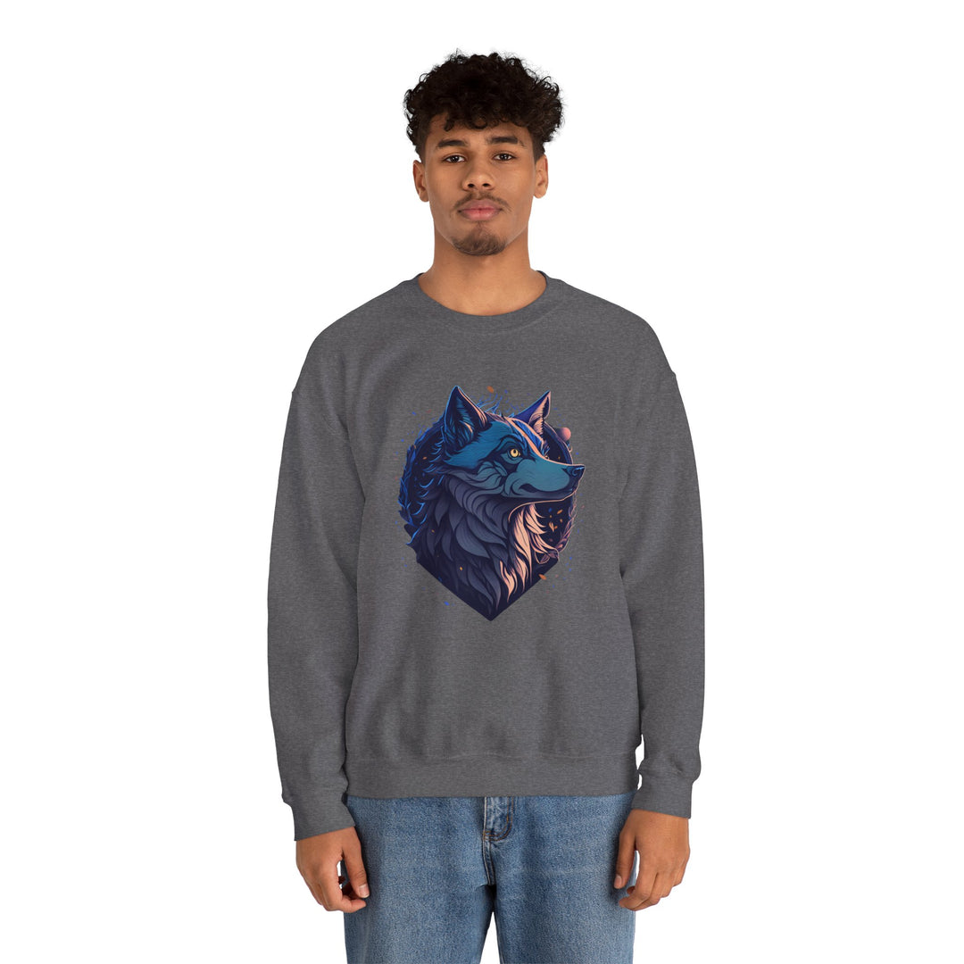 Lone Wolf Majesty Sweatshirt- Vibrant Wilderness