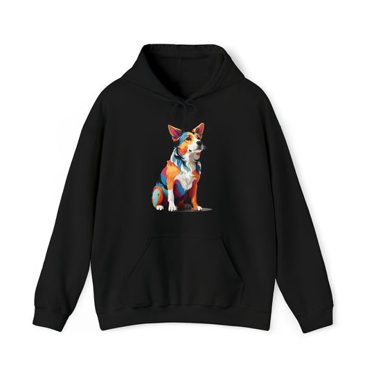 Sitting Dog Hooded Sweatshirt - Wave Fusions