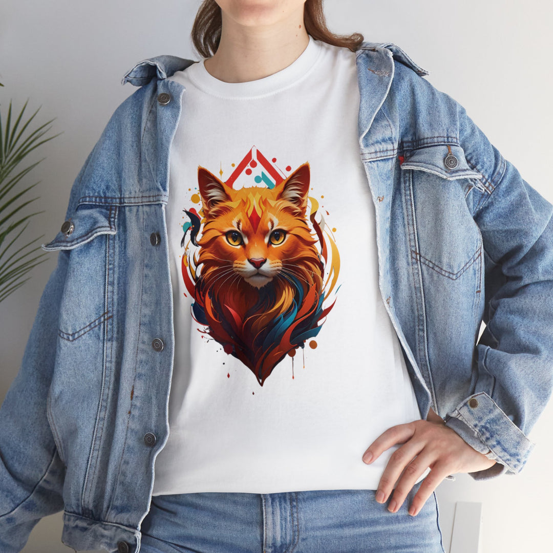 Flame Spirit Cat T-Shirt - Wildfire Whiskers