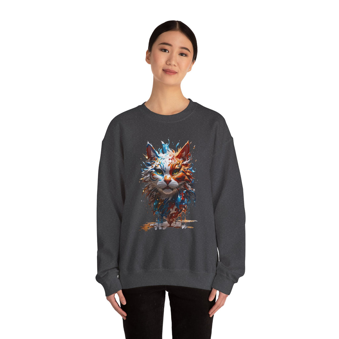 Marine Meow Aqua Purr Sweatshirt - Cat Splash