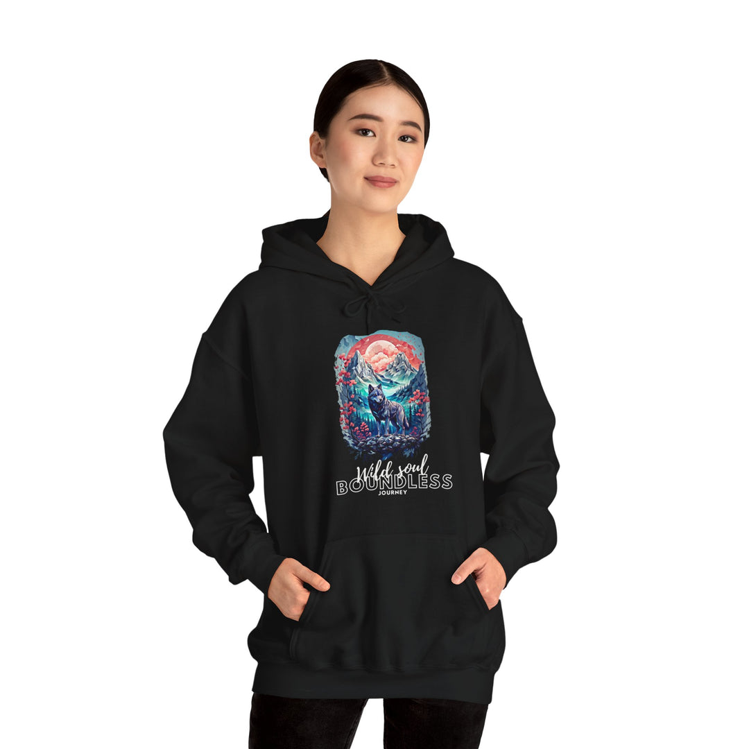 Wild Soul Endless Journey Hoodie - Mountain Wolf Spirit