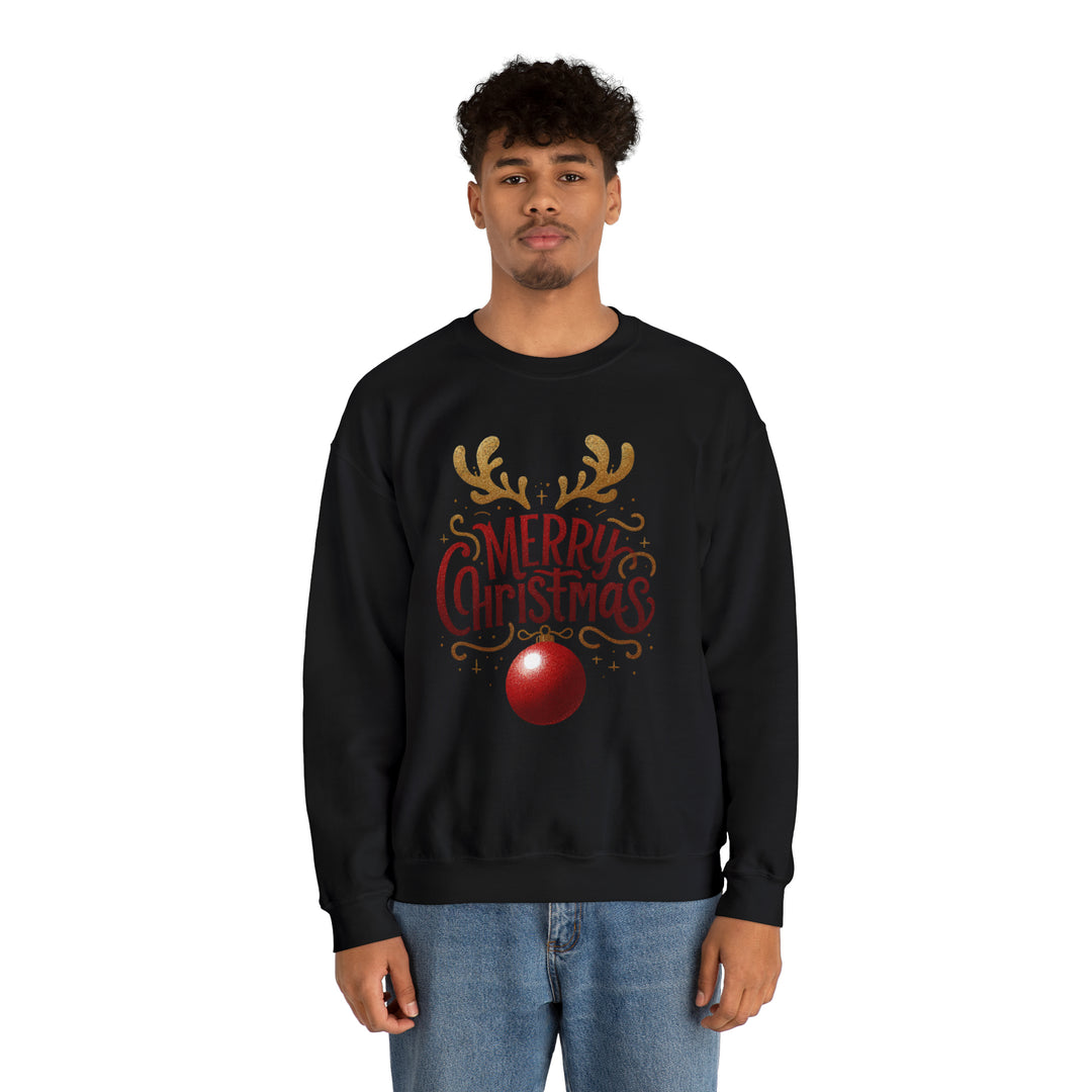 Deer Antlers Merry Christmas Unisex Sweatshirt - Wave Fusions