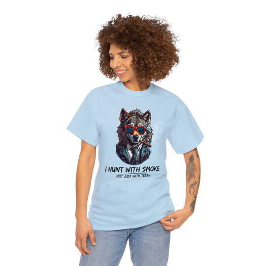 Cool Wolf Legend T-Shirt - I Hunt With Smoke Not Just With Teeth