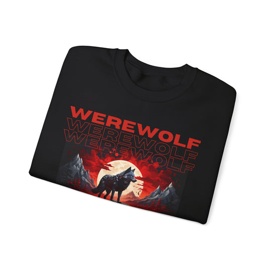 Blood Moon Werewolf Sweatshirt- Moonlit Mountain Lore