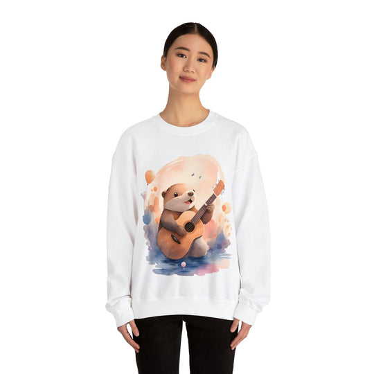 Hamster with Guitar Heavy Blend™ Crewneck Sweatshirt - Wave Fusions