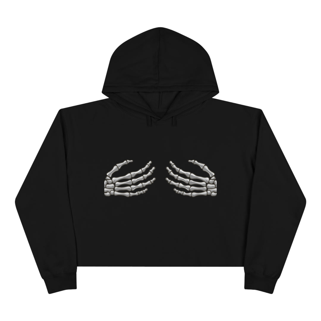 Skeleton Hands Crop Hoodie - Wave Fusions