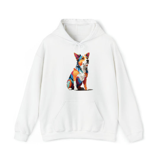 Sitting Dog Hooded Sweatshirt - Wave Fusions