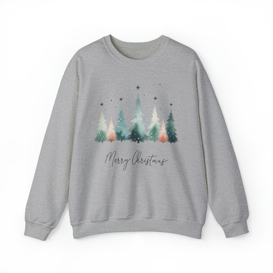 Stars & Snow Cute Christmas Trees Unisex Sweatshirt - Wave Fusions