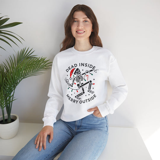 Dead Inside Merry Outside Skeleton Crewneck