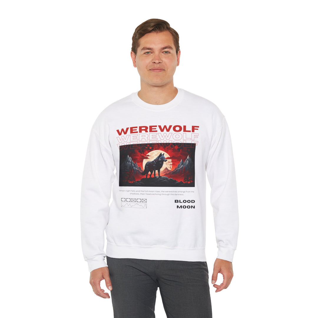 Blood Moon Werewolf Sweatshirt- Moonlit Mountain Lore