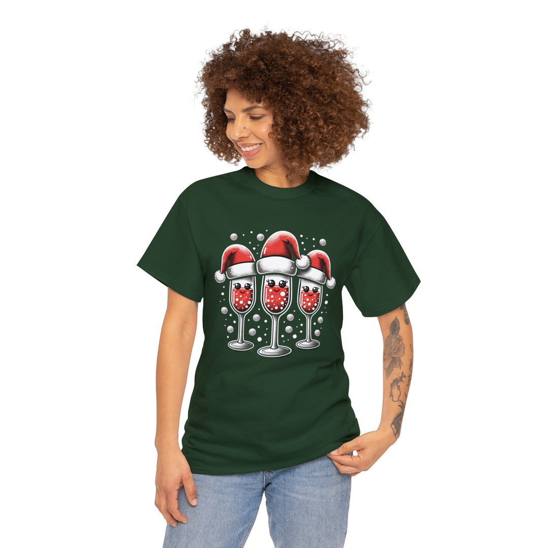 Santa's Toasty Cheers Unisex T Shirt - Wave Fusions