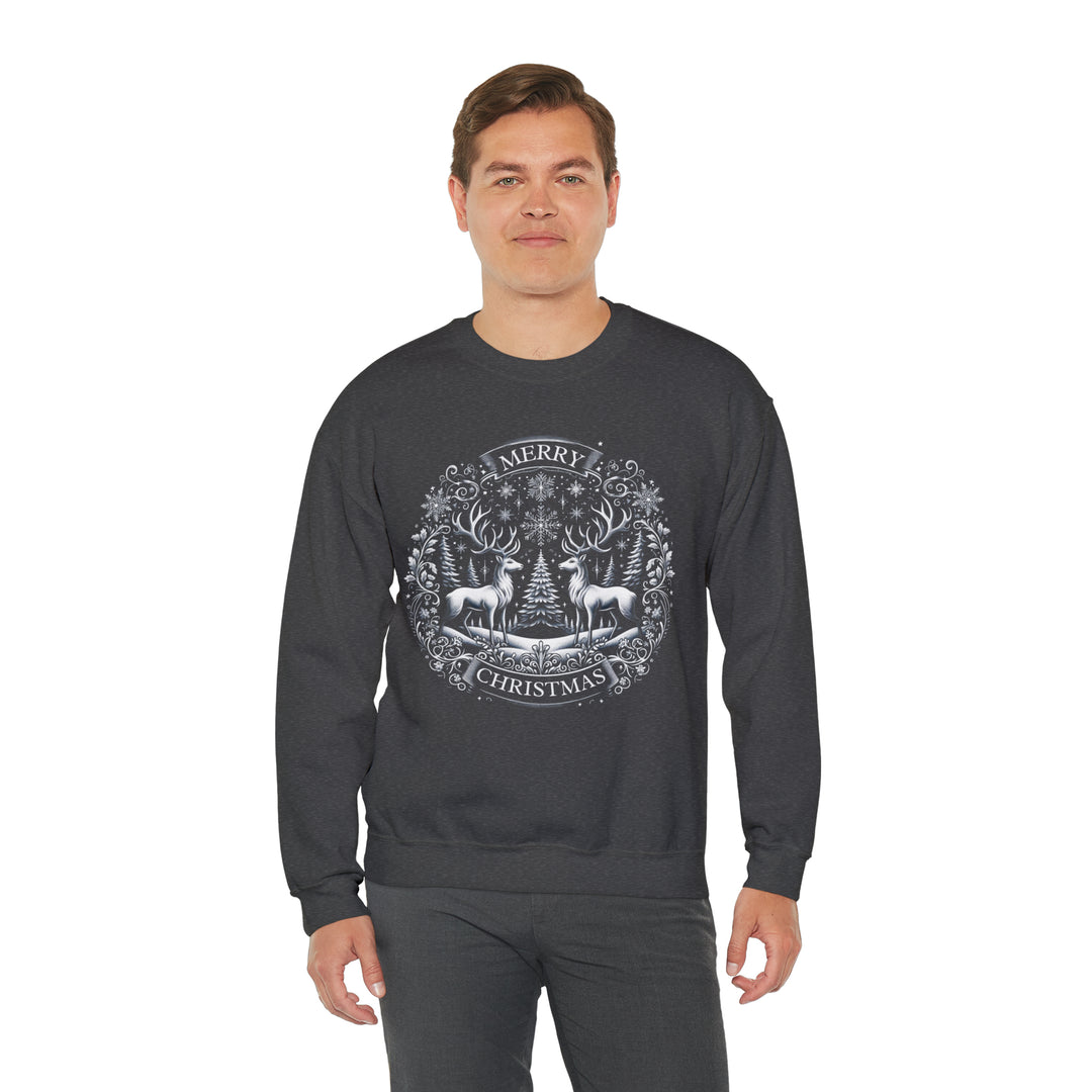 Woodland Reindeer Christmas Elegance Unisex Sweatshirt - Wave Fusions