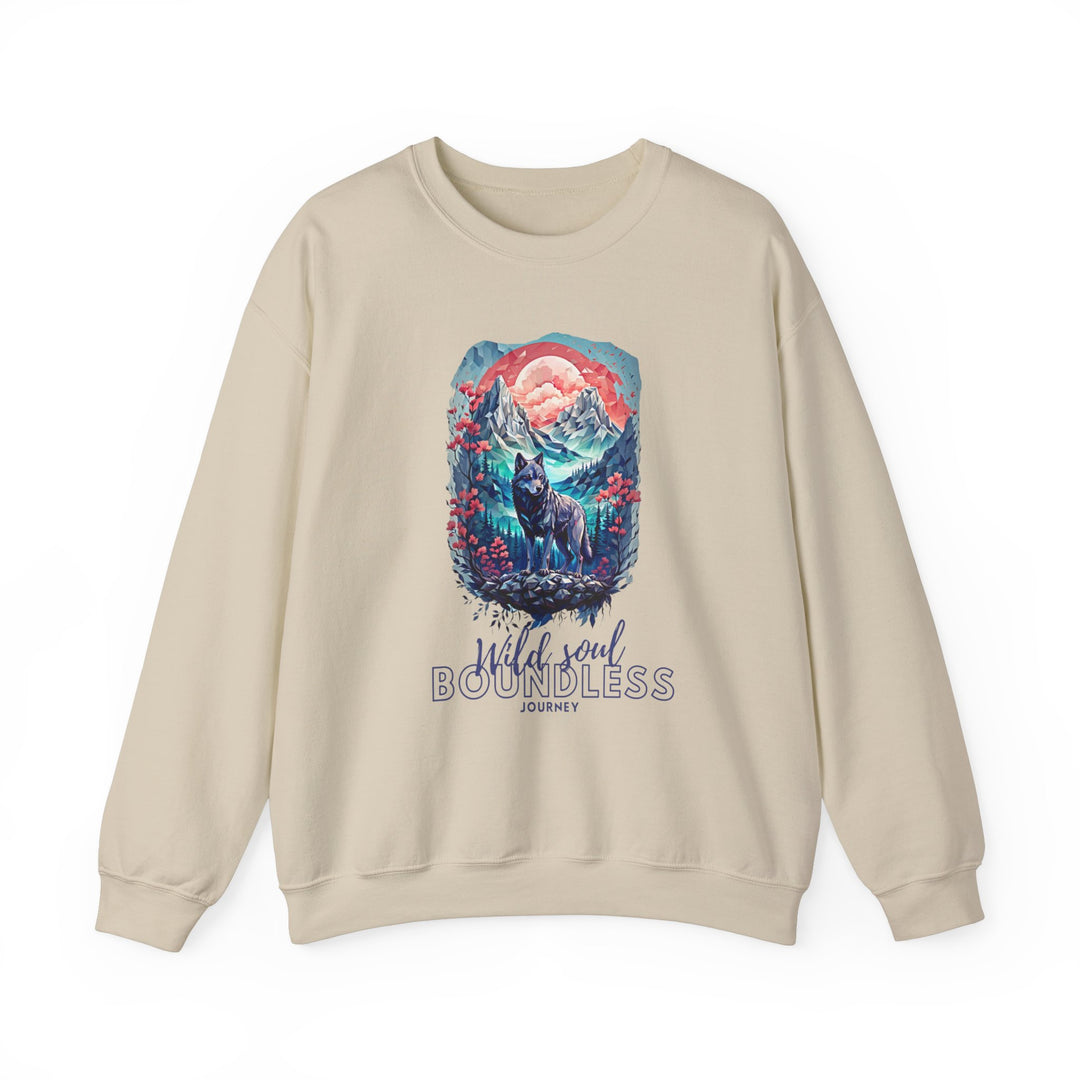 Wild Soul Endless Journey Sweatshirt - Mountain Wolf Spirit