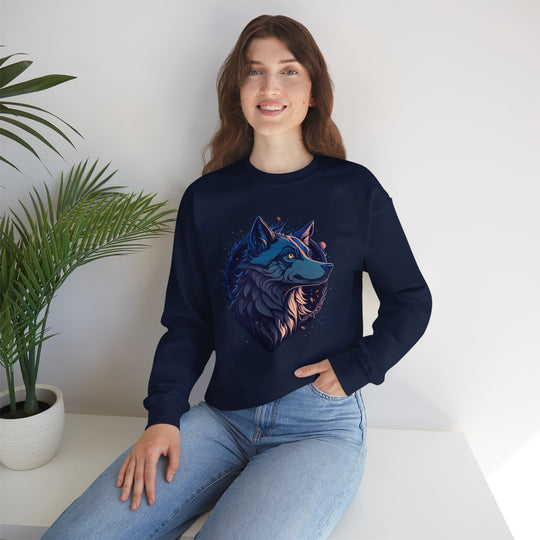 Lone Wolf Majesty Sweatshirt- Vibrant Wilderness