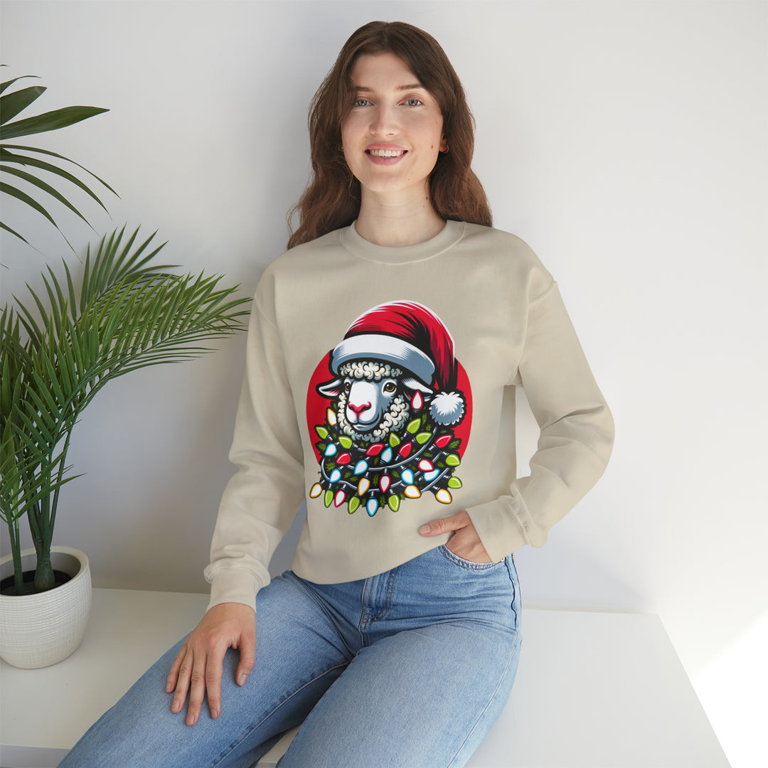 Sheep Christmas Lights Unisex Sweatshirt - Wave Fusions