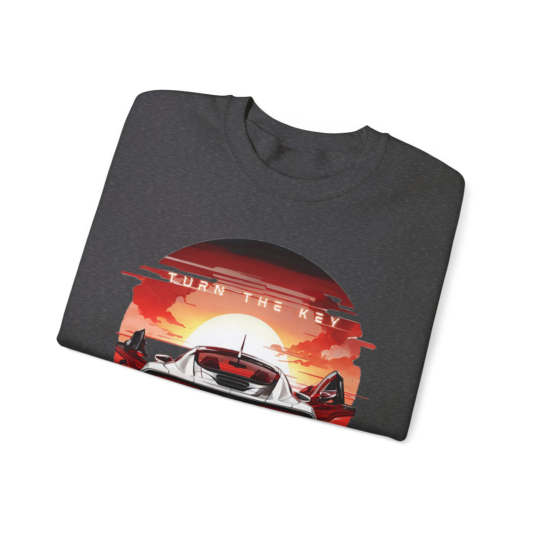 Turn the Key Redline Sunset Escape Sweatshirt - Wave Fusions Thrill Seeker Collection