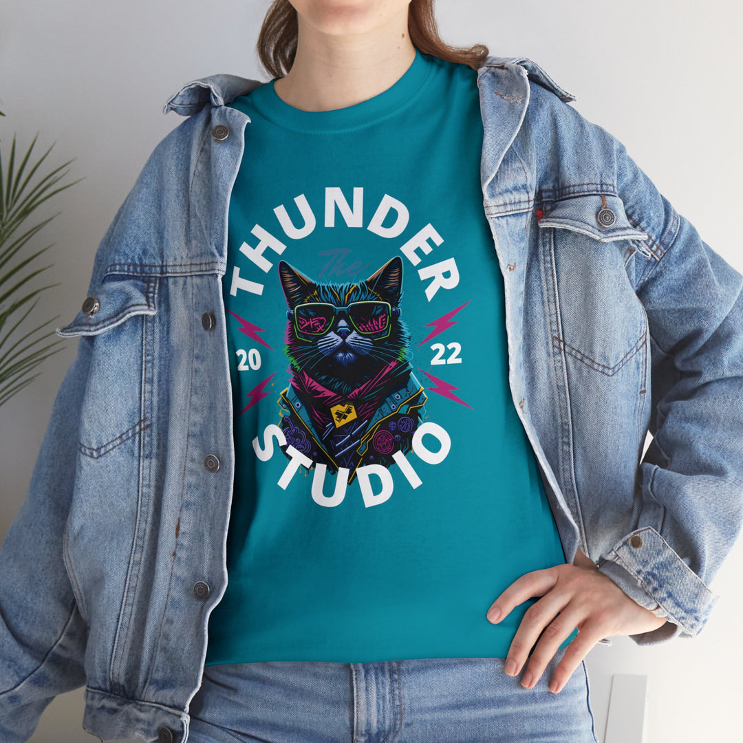 Thunder Studio Cat T-Shirt - DJ Cat Vibe