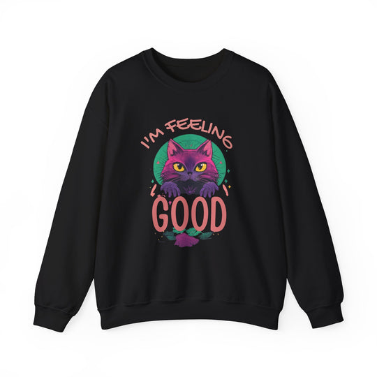 Feelin' Good Feline Sweatshirt - Vibrant Vibes Cat