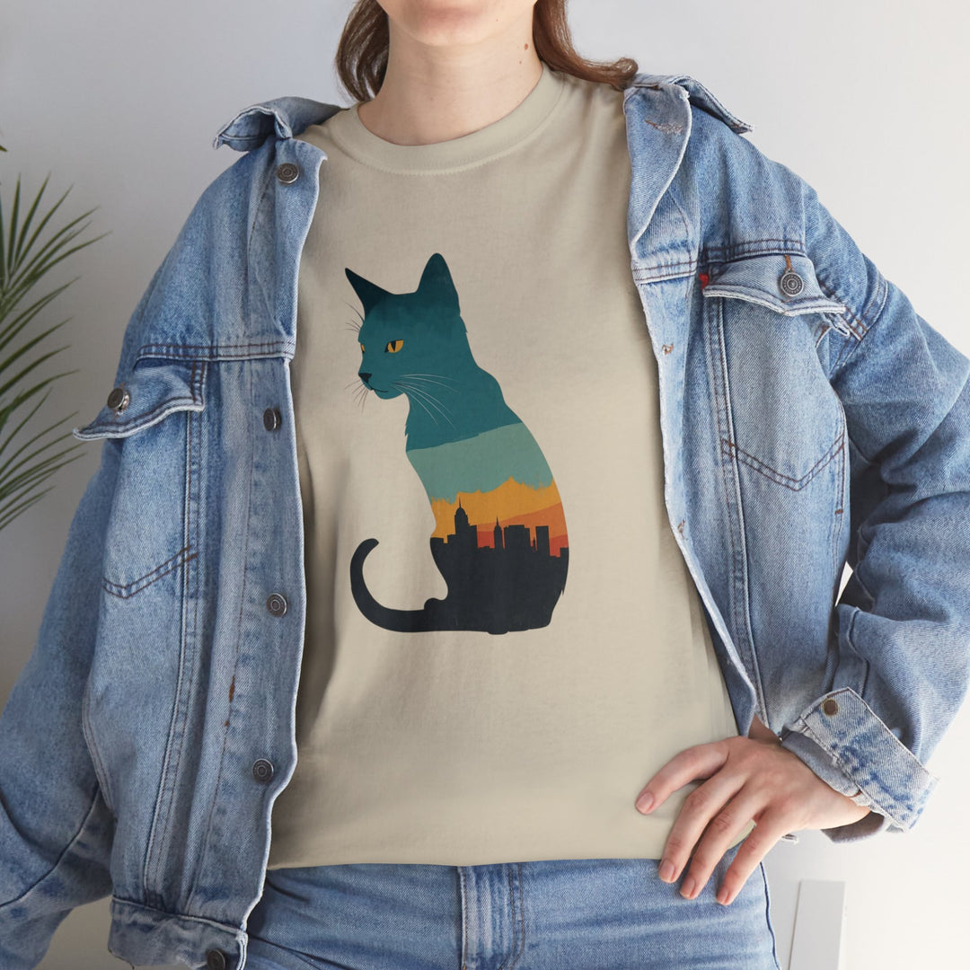 Cityscape Cat Hoodie T-shirt - Metropolitan Purr Line