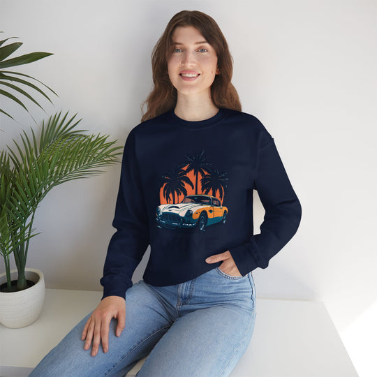 Drive in Paradise Classic Car Tropical Sweatshirt - Classic Sports Car Series