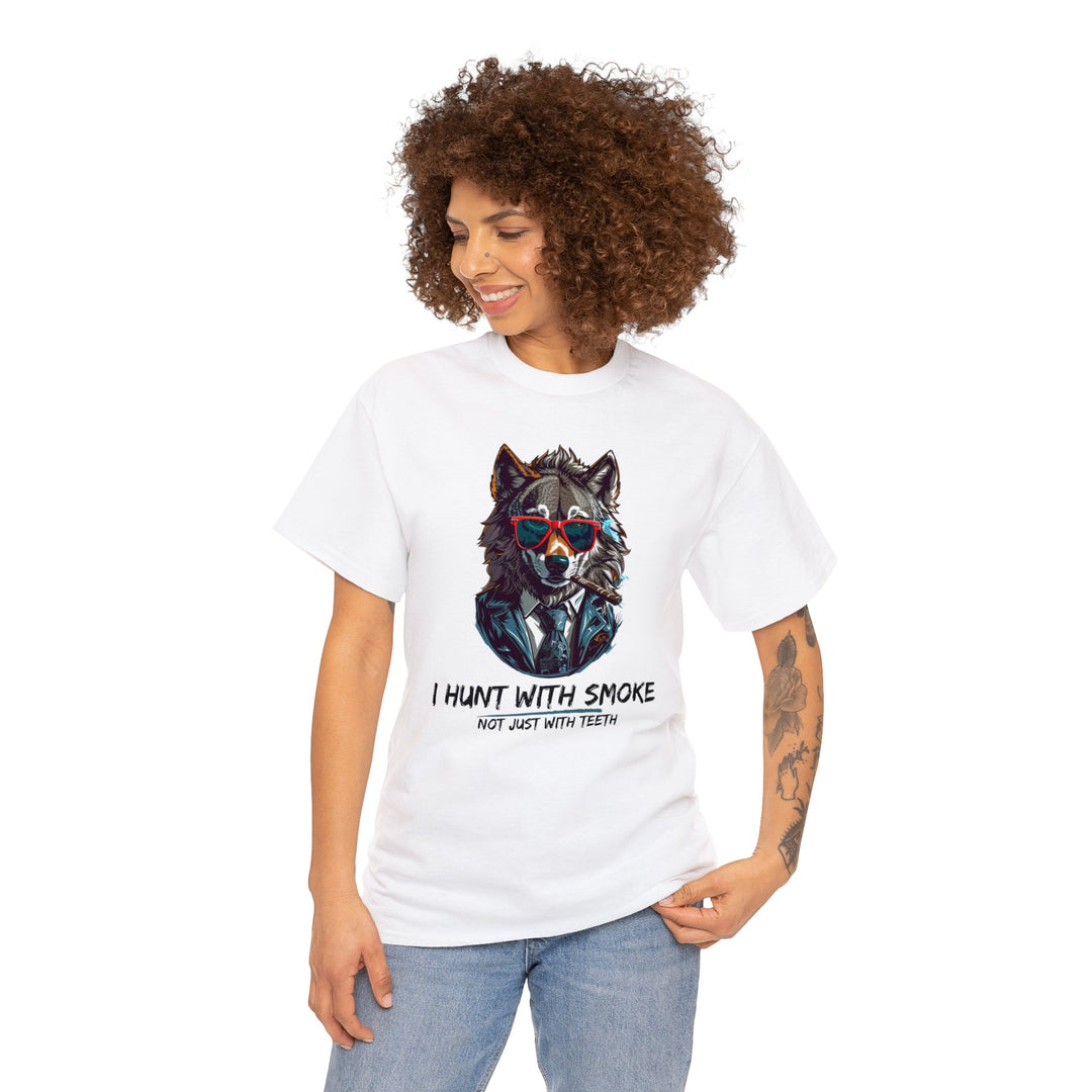 Cool Wolf Legend T-Shirt - I Hunt With Smoke Not Just With Teeth