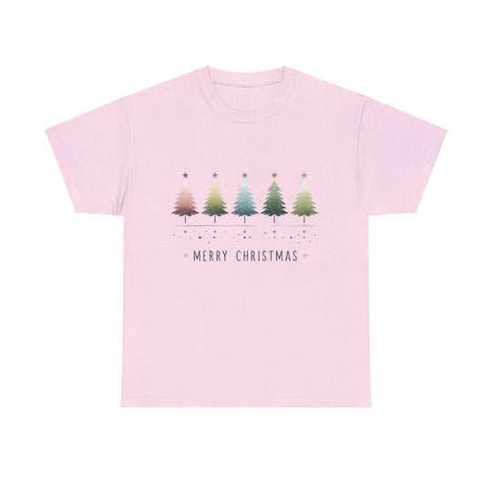 Pastel Forest Noel Christmas Trees Unisex T Shirt - Wave Fusions