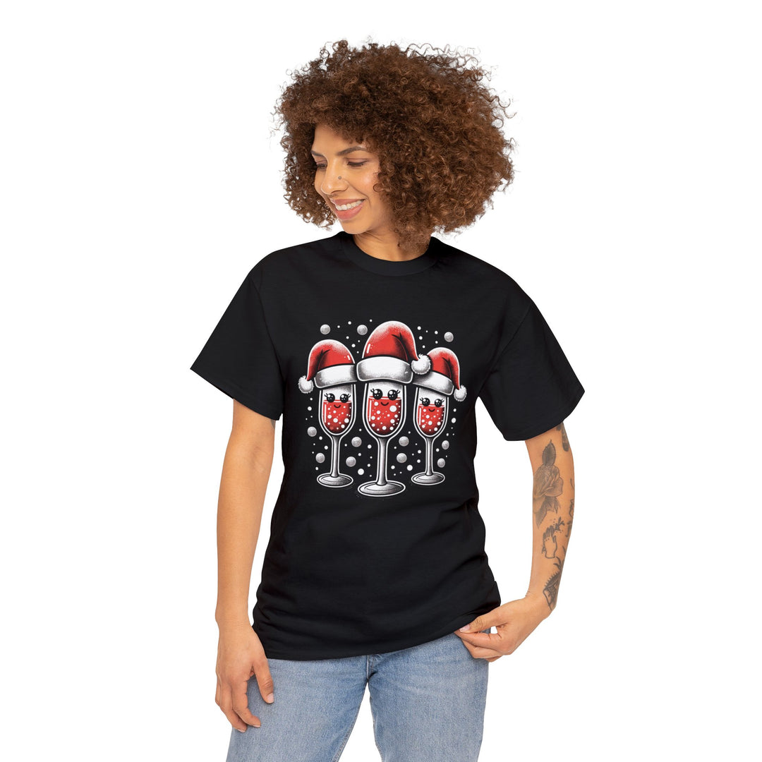 Santa's Toasty Cheers Unisex T Shirt - Wave Fusions