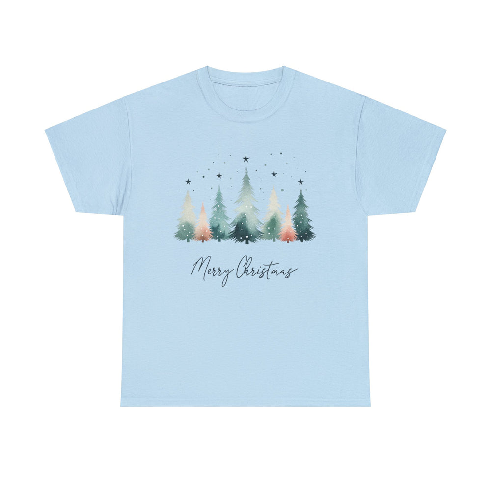 Star & Snow Cute Christmas Trees Unisex T Shirt - Wave Fusions