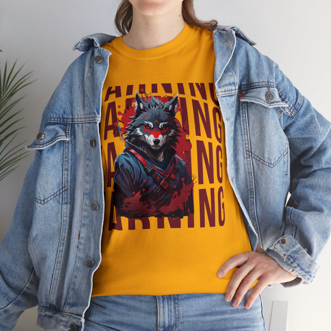 Warning! Warrior Wolf T-shirt - Majestic Wolf