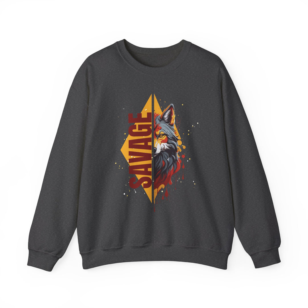 Savage Flame Wolf Sweatshirt - Heat of the Wild