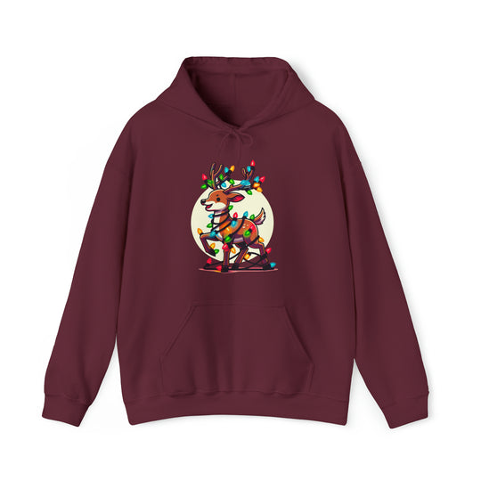 Reindeer Radiance Christmas Cheer Unisex Hoodie - Wave Fusions