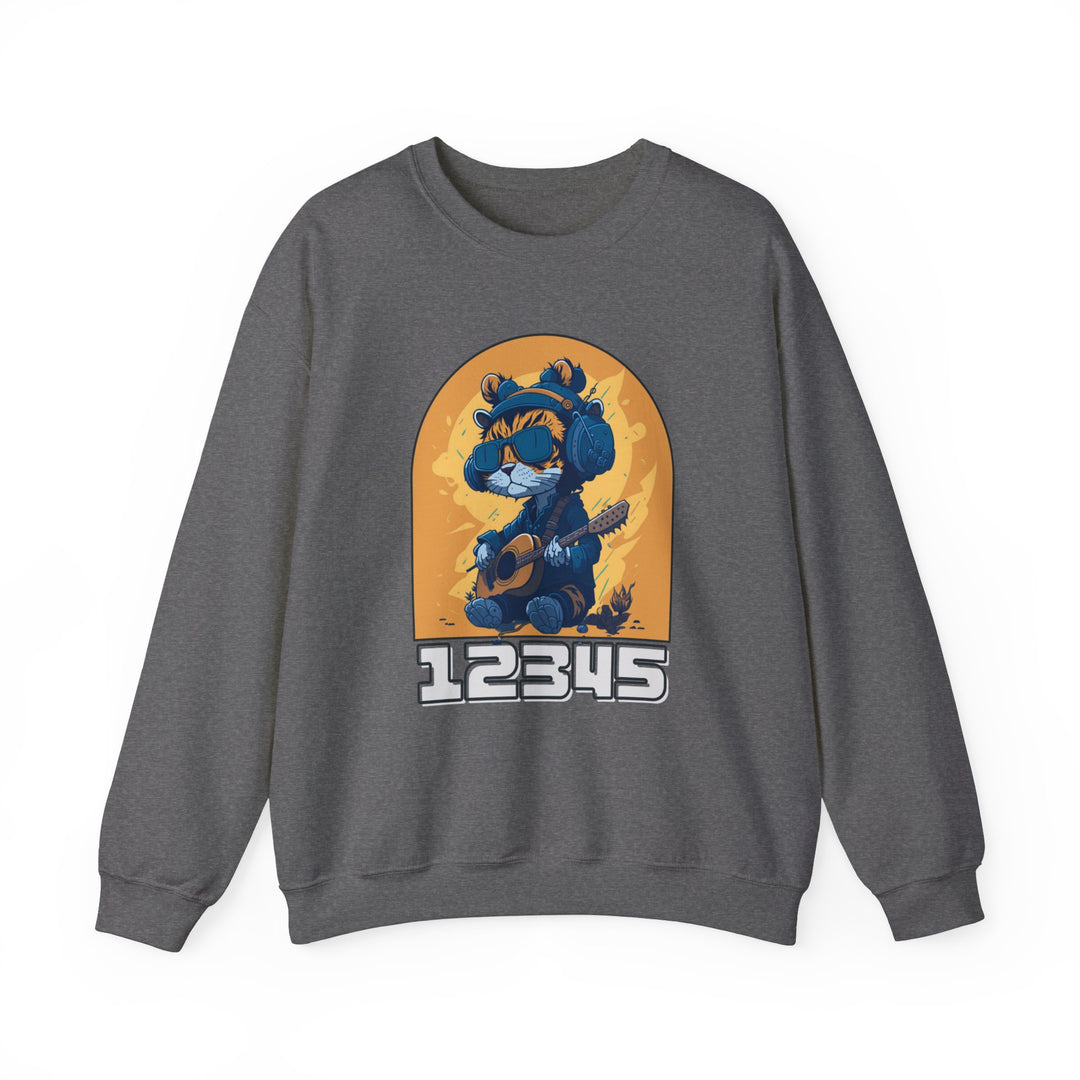 Guitar Cat Sweatshirt - Rhythmic Feline