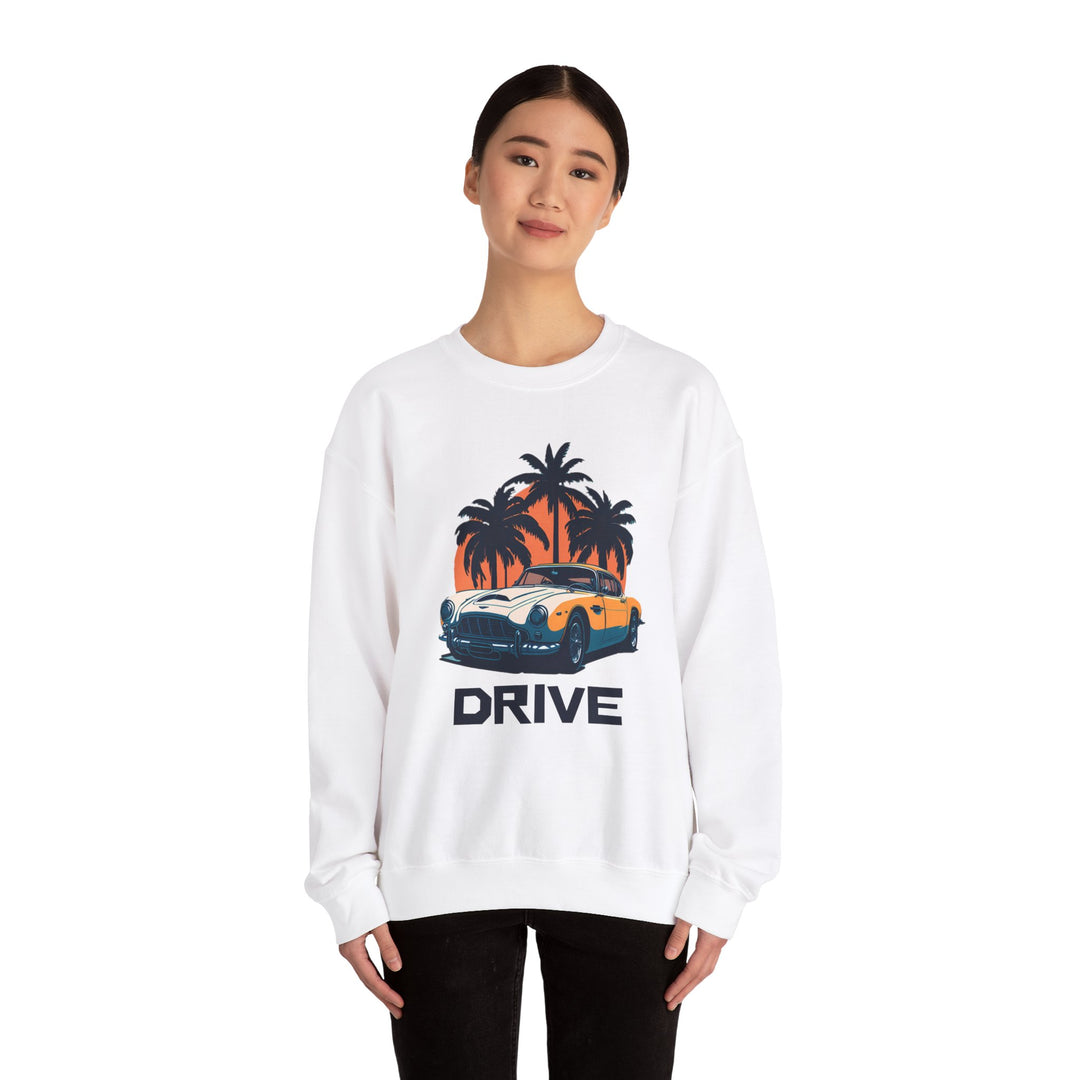 Drive in Paradise Classic Car Tropical Sweatshirt - Classic Sports Car Series