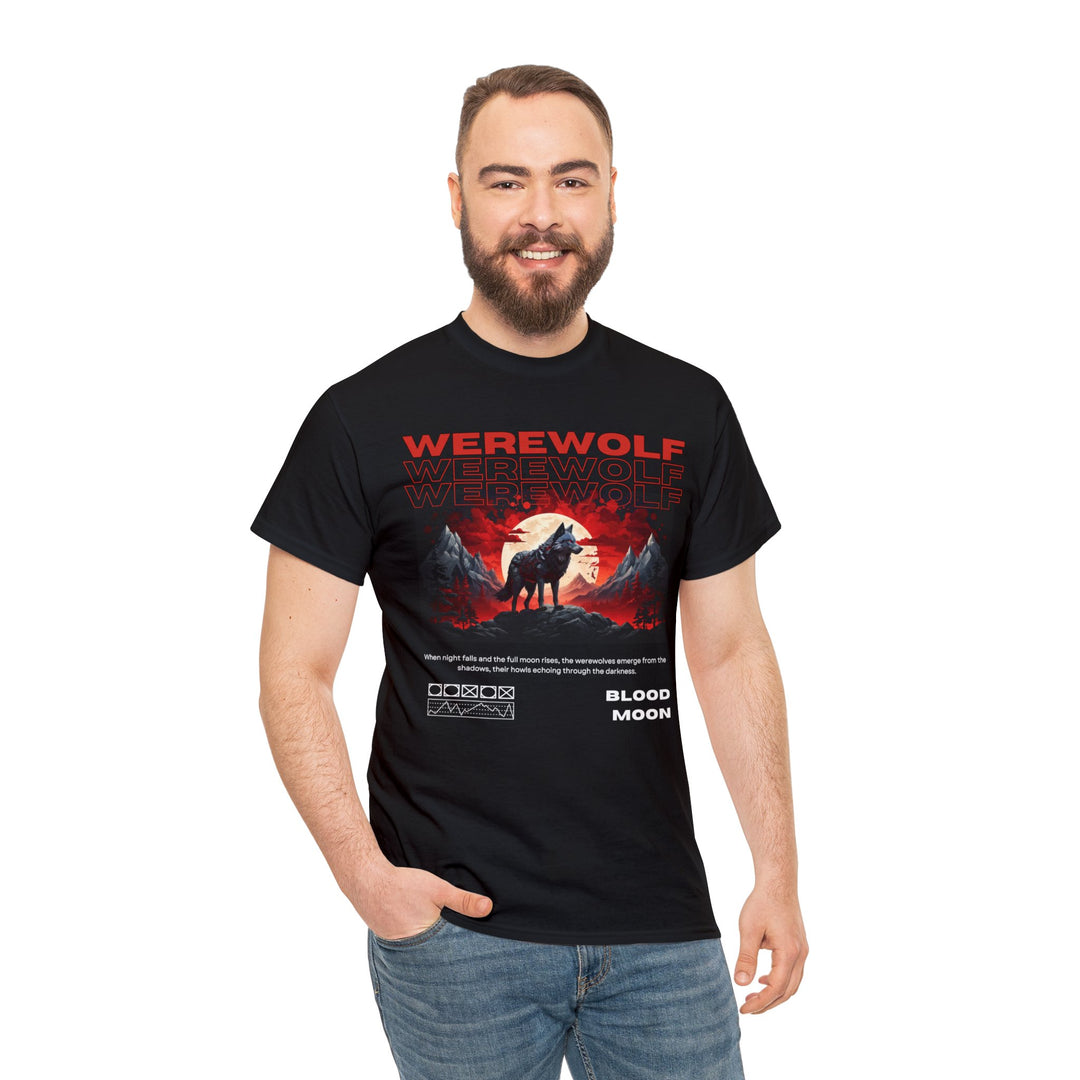 Blood Moon Werewolf T-Shirt - Moonlit Mountain Lore