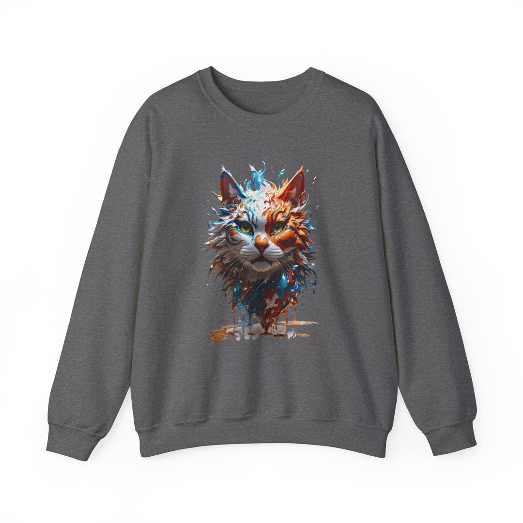 Marine Meow Aqua Purr Sweatshirt - Cat Splash