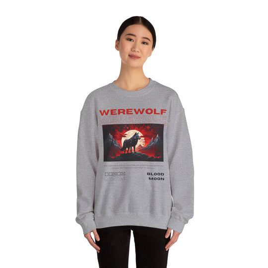 Blood Moon Werewolf Sweatshirt- Moonlit Mountain Lore